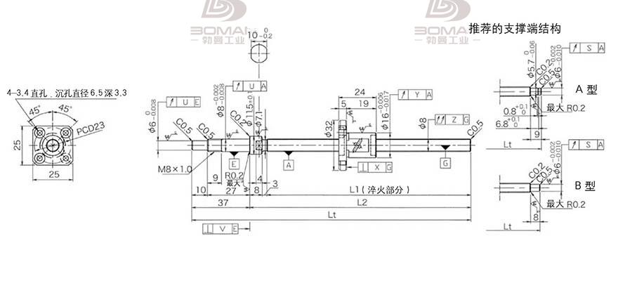 KURODA GP081FDS-AAFR-0250B-C3S 黑田滚珠丝杠选型手册下载