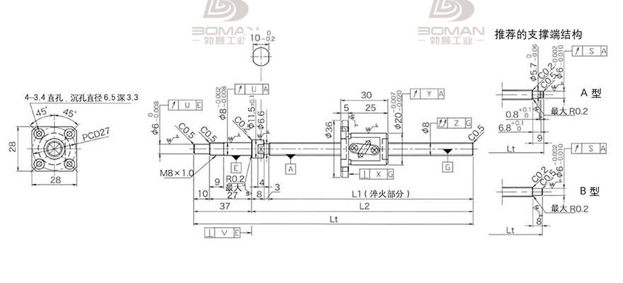 KURODA GP0802DS-AAFR-0250B-C3F 黑田丝杆thk哪个好