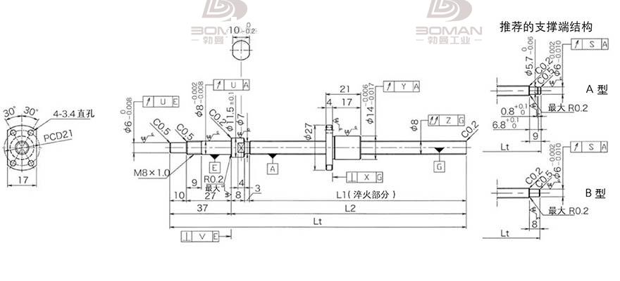KURODA DP0802JS-HDNR-0180B-C3F hcnc黑田精工丝杆厦门代理