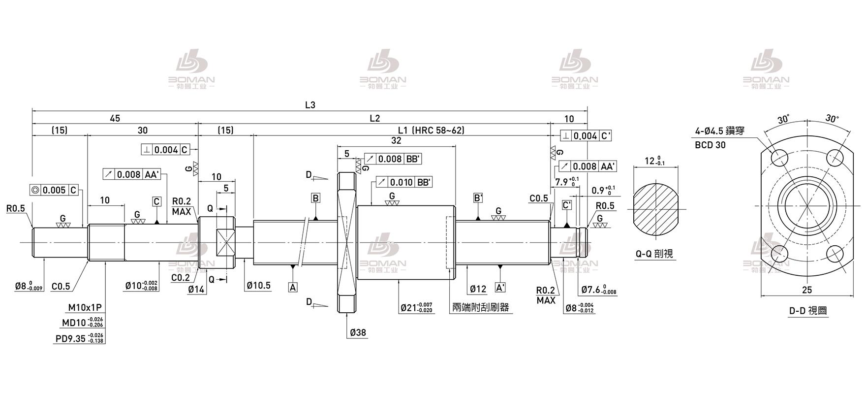 HIWIN上银 R12-2.5T3-FSI-310-380-0.008 上银丝杆和银泰丝杆对比