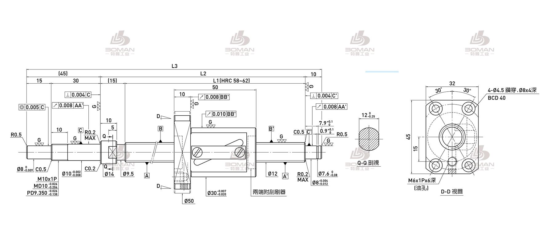 HIWIN上银 R12-10B1-FSW-160-230-0.008 上银导轨丝杆是什么
