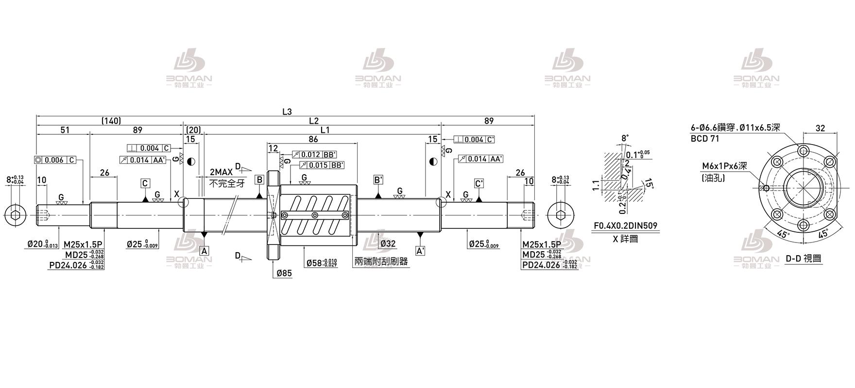 HIWIN上银 R32-5B2-OFSW-1480-1729-0.018 上银滚珠丝杠下载