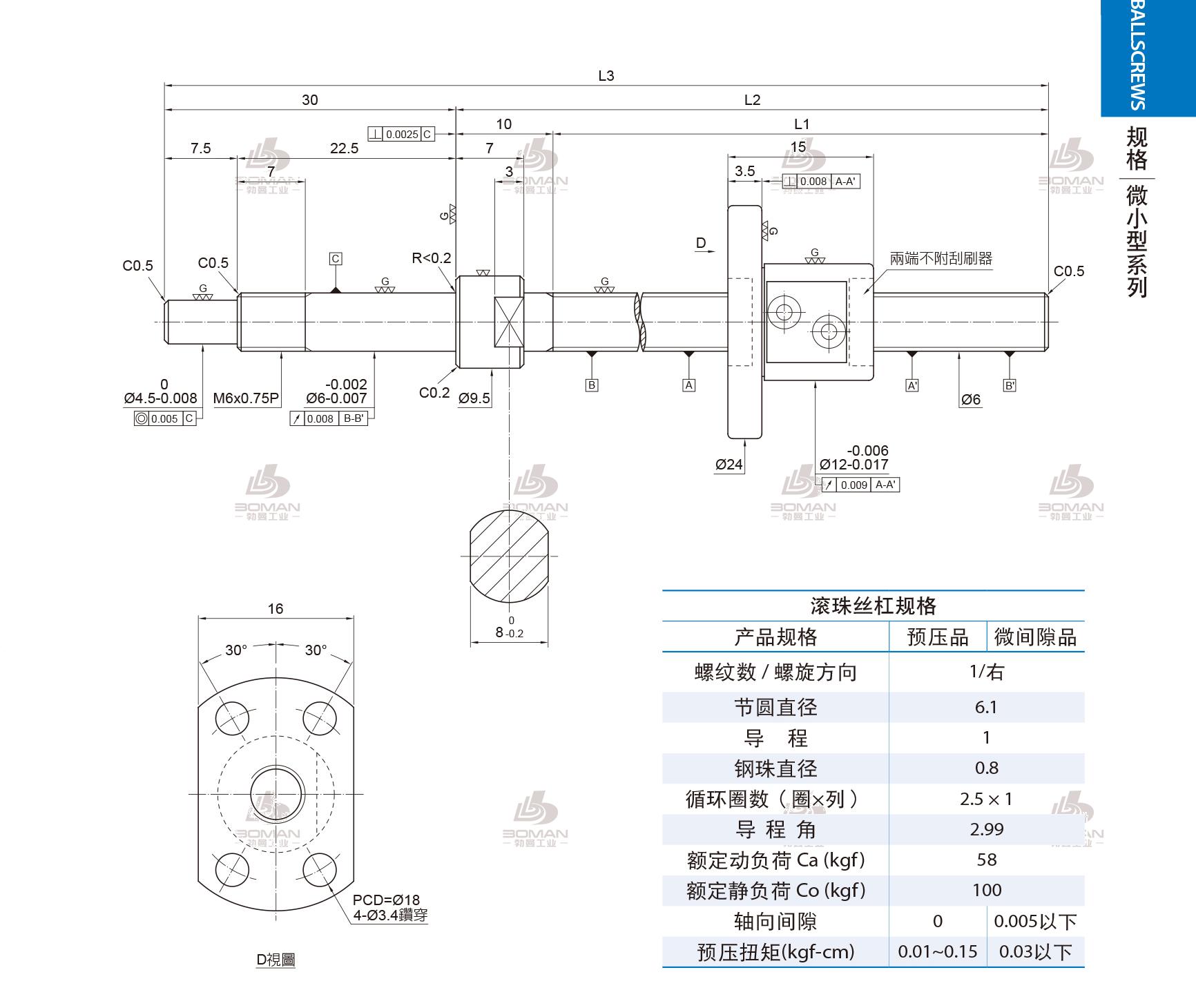 PMI FSM0601-C3-1R-0165 pmi丝杠3210