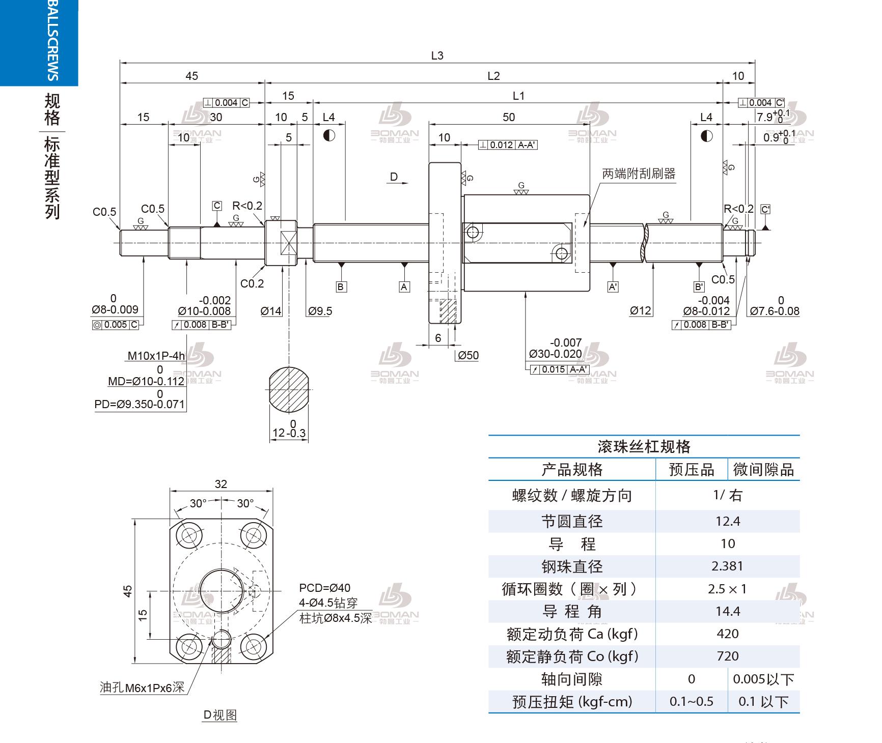 PMI 1R12-10B1-1FSWE-160-230-0.008 nsk丝杆对比pmi丝杆