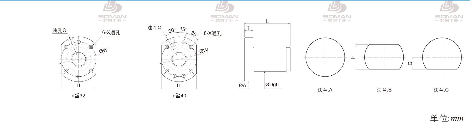 PMI FSDU3205B-4.0P PMI滚珠丝杆支座