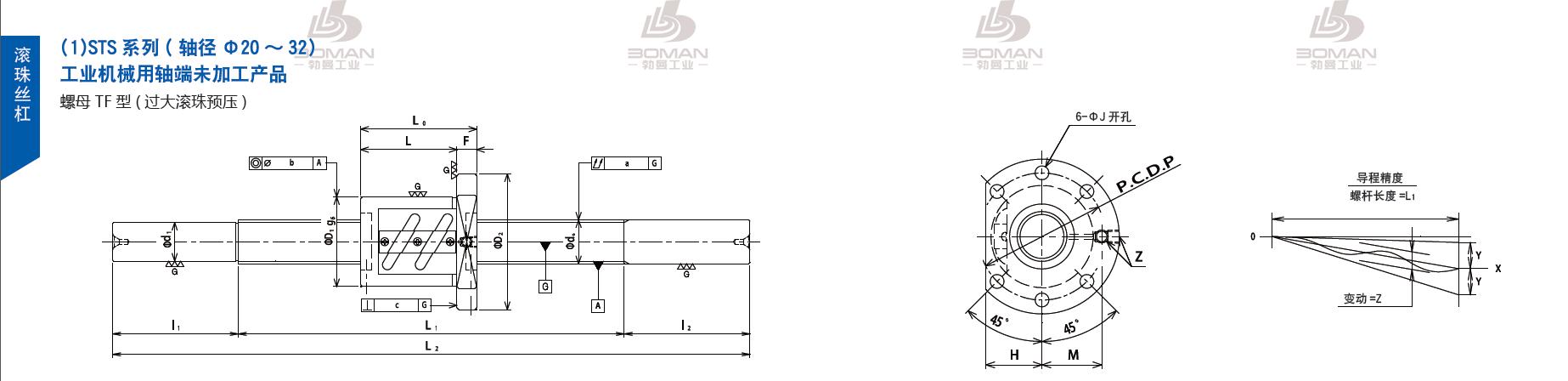 TSUBAKI STS2806-1600C5-B tsubaki滚珠丝杠样本
